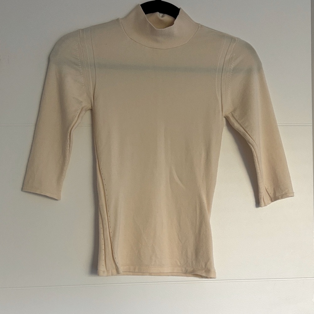 Theory Cream Bodysuit Top